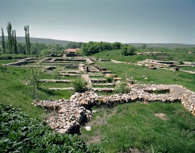 Utsikt over ruinene av stedet av Hittite Hittite