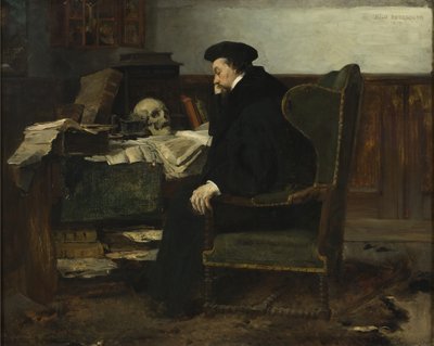 Absorbert i hans studier, 1874 av Hjalmer Eilif Emanuel Peterssen