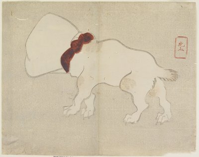 (Hund med pose over hodet), ca. 1830 av Hogyoku
