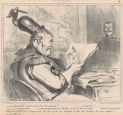 "-Ouriskoff!...finner du det likt?" fra Nyheter av Honoré Daumier
