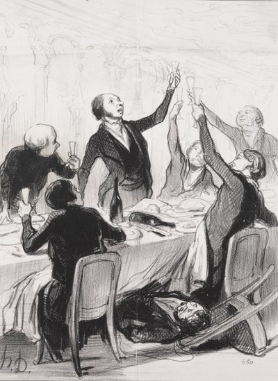 En 43. skål...til Temperance Society av Honoré Daumier