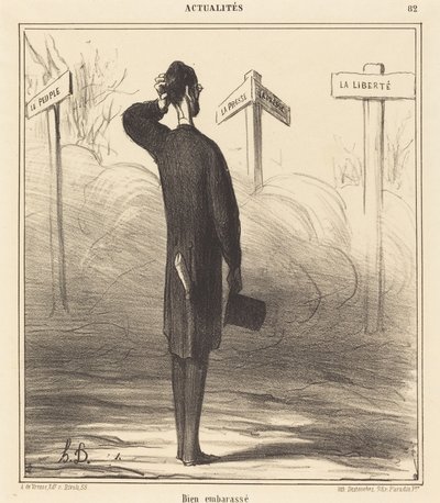 Til høyre eller til venstre? av Honoré Daumier