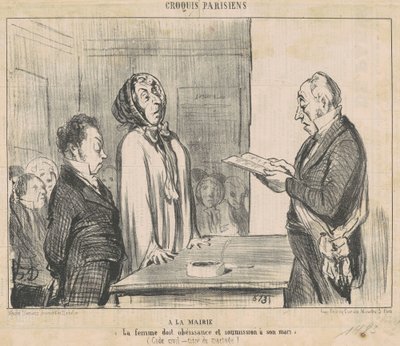 Hos ordføreren... av Honoré Daumier