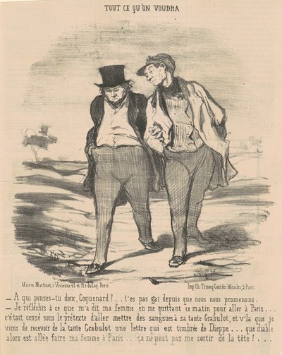 Hvem tenker du på, din skurk? ... av Honoré Daumier