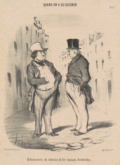 Jernbaneaksjonærer forårsaker utbytte av Honoré Daumier