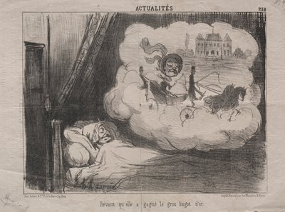 Aktualiteter (nr. 238): Drømmer om at hun hadde vunnet mange gullbarrer av Honoré Daumier