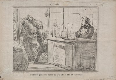 Aktualiteter (nr. 252): Dømt for å ha solgt en haug med sand i stedet for fuktig brunt sukker av Honoré Daumier