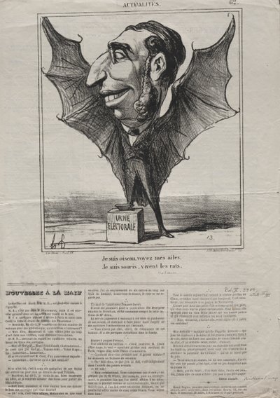 Aktualitet (nr. 62): Jeg er en fugl, se vingene mine.. av Honoré Daumier