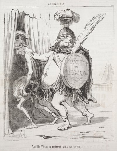 Aktualiteter: Akilles trekker seg inn i teltet sitt, 1850. av Honoré Daumier