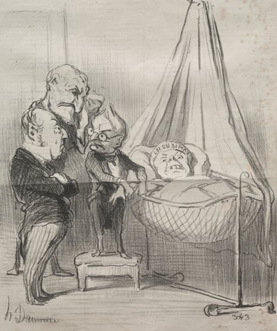 Aktualiteter: Hun er bestemt veldig syk!... av Honoré Daumier