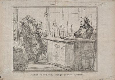 Aktualitet nr. 252: Dømt for å ha solgt en haug med sand i stedet for fuktig brunt sukker, 1855. av Honoré Daumier