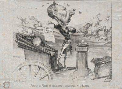 Aktualitet nr. 81: Ankomsten til Alsace av den ekstraordinære kommissæren, Coco Romieu, 1850. av Honoré Daumier