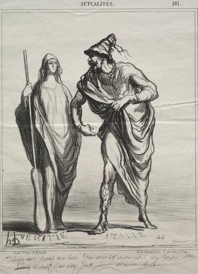 Aktualiteter, plate 181: Hva tar du meg for! Ta armen min av Honoré Daumier