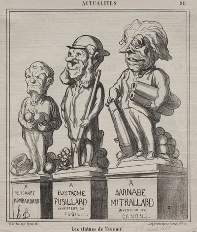 Aktualitetsplate 98: Fremtidens statuer, 1868. av Honoré Daumier