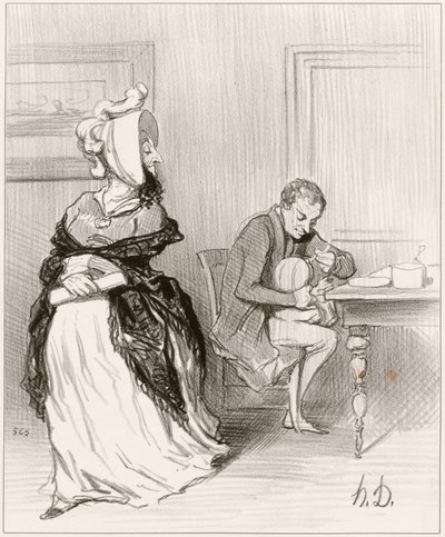 Farvel, min kjære, jeg skal til forlagene mine... av Honoré Daumier