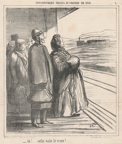 Ah! Endelig er toget her! ... av Honoré Daumier