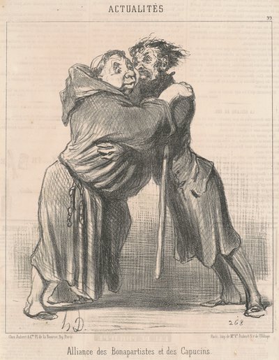 Allianse av bonapartister og kapusiner av Honoré Daumier