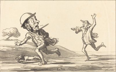 Kom igjen!... det virker... reservert jakt av Honoré Daumier