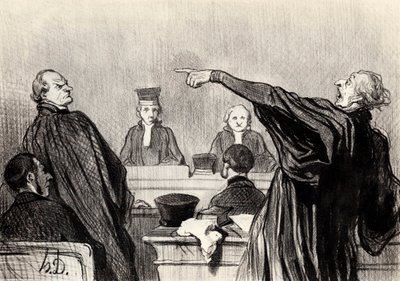 En talsmann som tydeligvis er fullstendig overbevist …, 1845. av Honoré Daumier