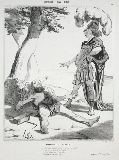 Ancient History, plate 20: Alexander og Diogenes av Honoré Daumier