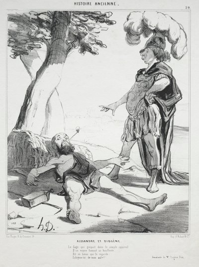 Ancient History, plate 20: Alexander and Diogenes, 14. august 1842. av Honoré Daumier