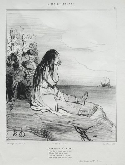 Ancient History, plate 24: The Abandonment of Ariadne, 4. september 1842. av Honoré Daumier