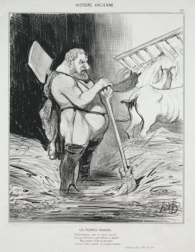 Ancient History, plate 26: The Stable of Augeas av Honoré Daumier