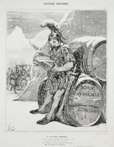 Ancient History, plate 28: The Passage of Hannibal av Honoré Daumier