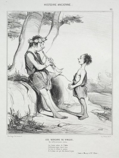 Ancient History, plate 48: The Shepherds of Virgil av Honoré Daumier