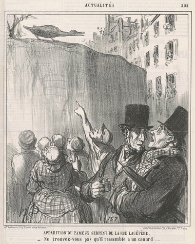Utseendet til ... slangen av rue Lacépède av Honoré Daumier