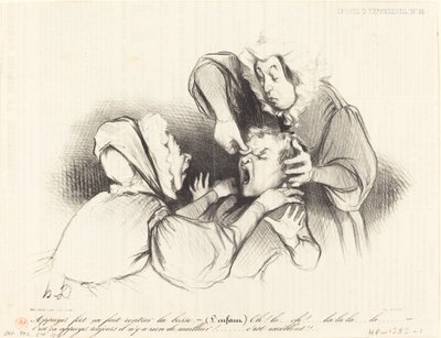 Trykk hardt, det får støtet til å gå inn... av Honoré Daumier