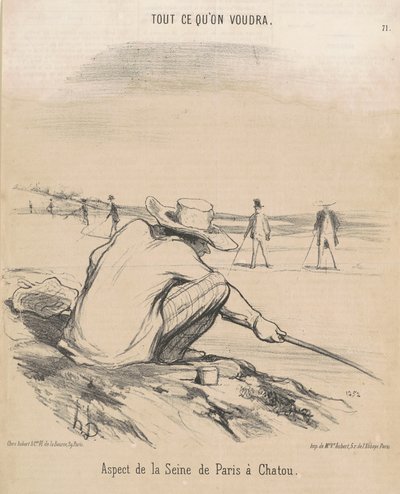 Aspekt av Seinen fra Paris til Chatou av Honoré Daumier