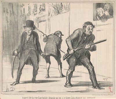 Aspekt av rue Lacépède ... av Honoré Daumier