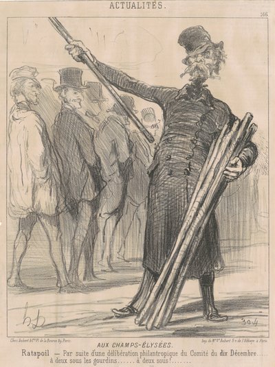 På Champs-Elysées, Ratapoil. Som et resultat av en filantropisk overveielse [sic] i komiteen den tiende desember ... to øre til klubben ... to øre ... av Honoré Daumier