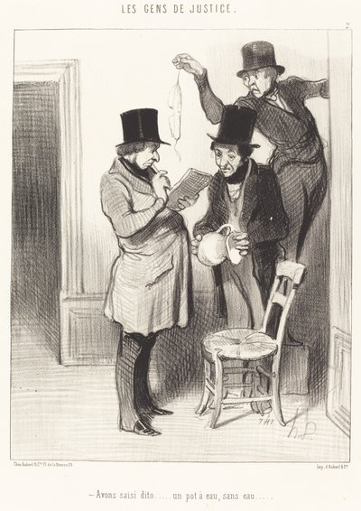 Vi grep dito... en vannkanne, uten vann av Honoré Daumier