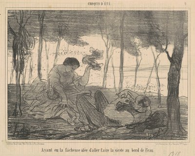 Etter å ha hatt den uheldige ideen om å gå... til vannkanten av Honoré Daumier