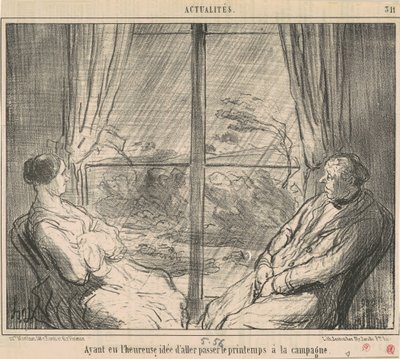 Etter å ha hatt ... ideen om å gå ... av Honoré Daumier