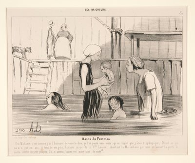 Kvinners bad. Ja frue, det av Honoré Daumier