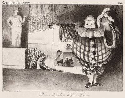 Senk teppet, Farsen spilles / Senkt den Vorhang, die Posse ist (også: La Caricature nr. 201, 11.09.1834). 1834 av Honoré Daumier
