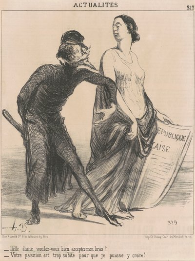 Vakker dame vil du godta armen min? av Honoré Daumier