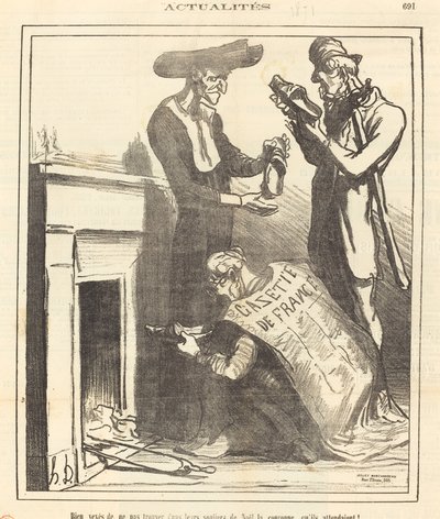 Veldig opprørt over å ikke finne... kronen... av Honoré Daumier