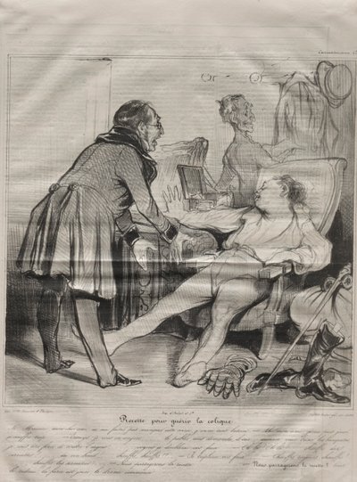 Caricaturana, plate 72: Recipe to Cure Colic, 14. januar 1838. av Honoré Daumier