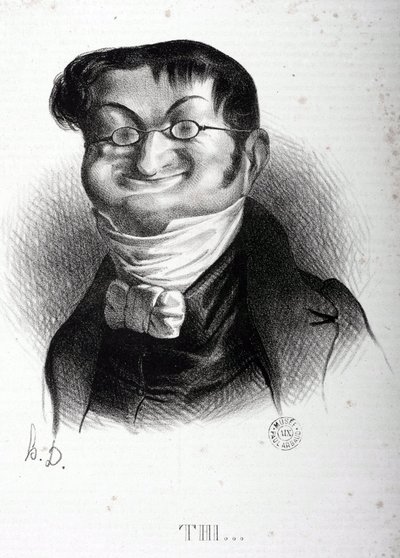 Tegneserie av Adolphe Thiers (1797-1877), fransk statsmann. Tegning av Honore Daumier (1808-1879). Arbaud museum. av Honoré Daumier