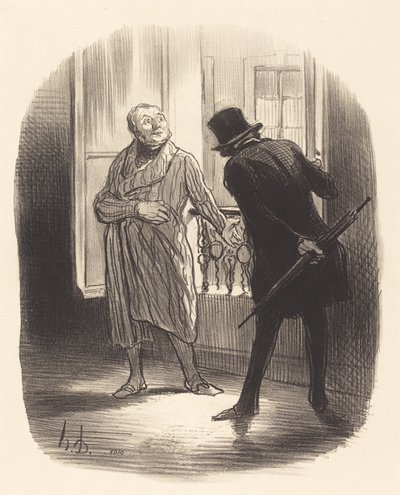 Denne innkvarteringen er litt dyr, for Place Royale... av Honoré Daumier