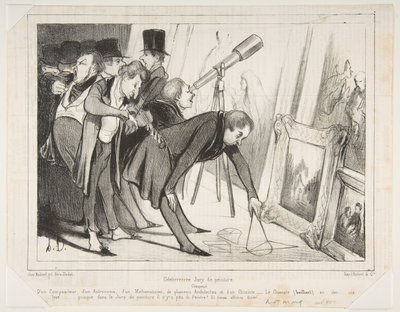 Celebrrrre Jury de Peinture..., publisert i Le Charivari, 16. mars 1840, 16. mars 1840. av Honoré Daumier