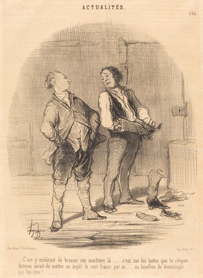 Er det irriterende å børste disse maskinene der... av Honoré Daumier
