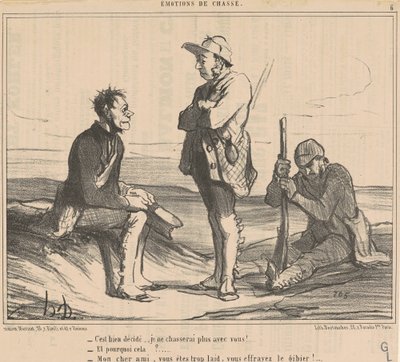 Det er bestemt... Jeg vil ikke jakte med deg lenger! ... av Honoré Daumier