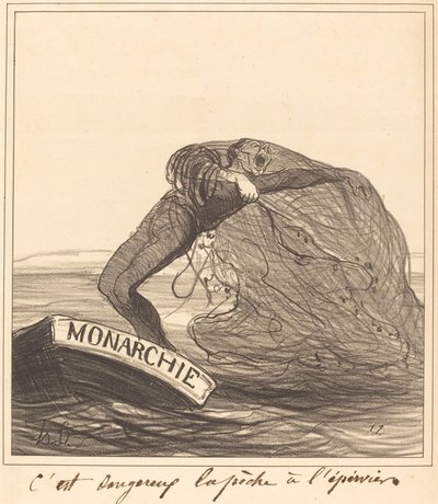 Det er farlig, kastegarnfiske av Honoré Daumier
