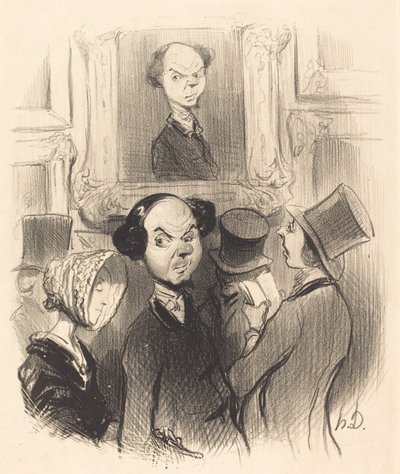 Sjarmert over å bli avslørt... av Honoré Daumier
