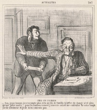 Hos en pengeutlåner av Honoré Daumier